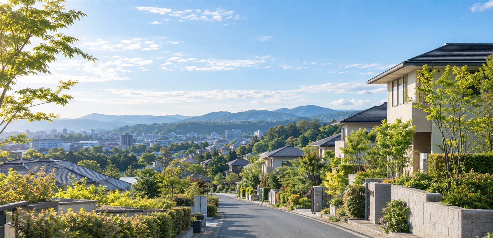 緑と住まいが調和する郊外の街並み
